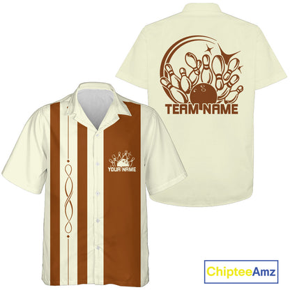 Custom Classic Retro Bowling Team Shirt With Name, Bowling League Button Up Shirt IPHW12225