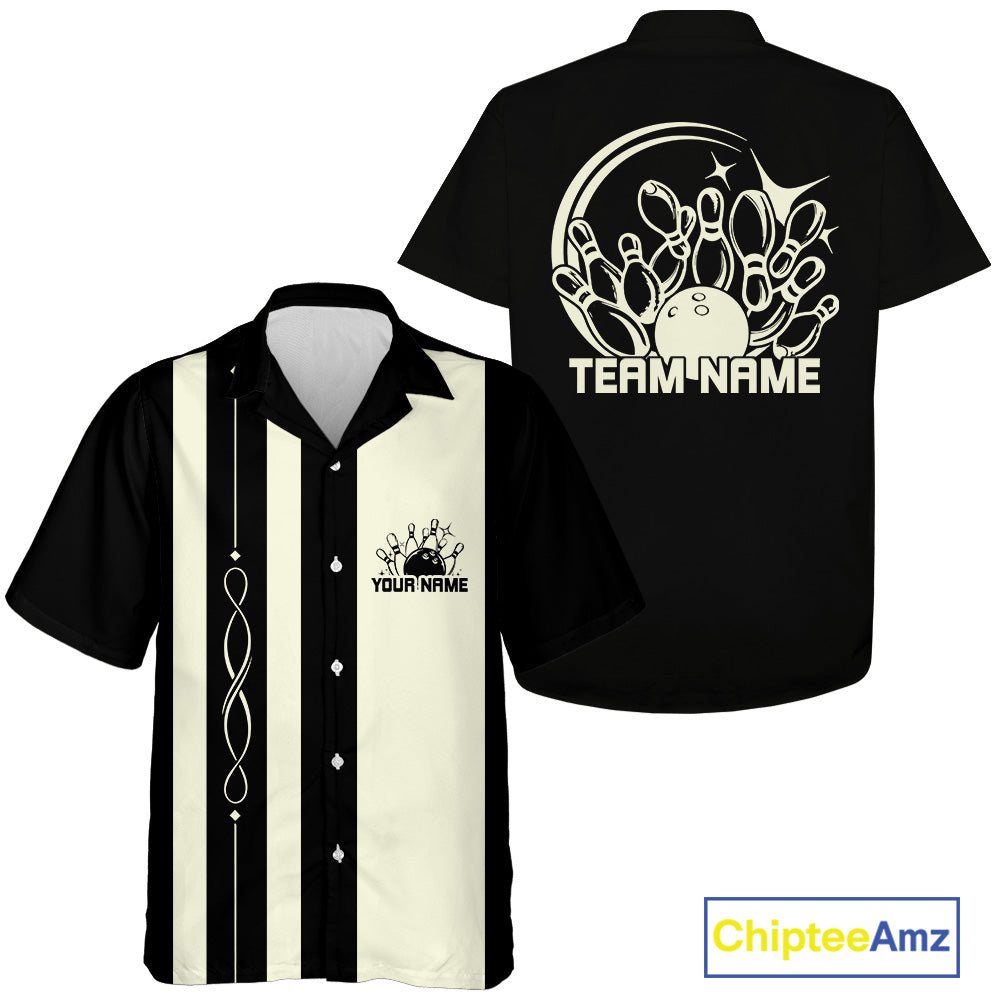 Custom Classic Retro Bowling Team Shirt With Name, Bowling League Button Up Shirt IPHW12225