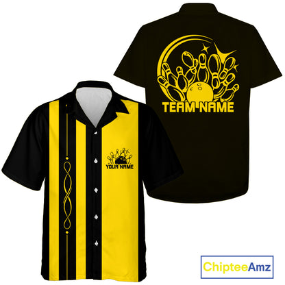 Custom Classic Retro Bowling Team Shirt With Name, Bowling League Button Up Shirt IPHW12225