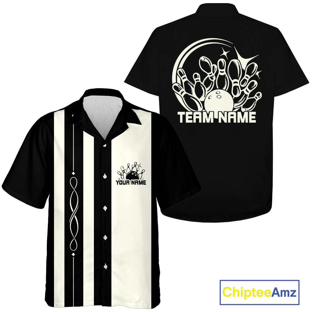 Custom Classic Retro Bowling Team Shirt With Name, Bowling League Button Up Shirt IPHW12225
