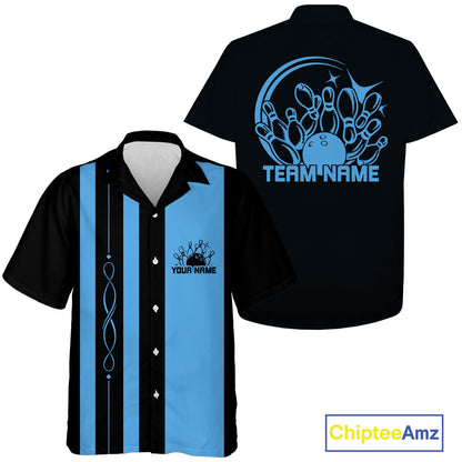 Custom Classic Retro Bowling Team Shirt With Name, Bowling League Button Up Shirt IPHW12225