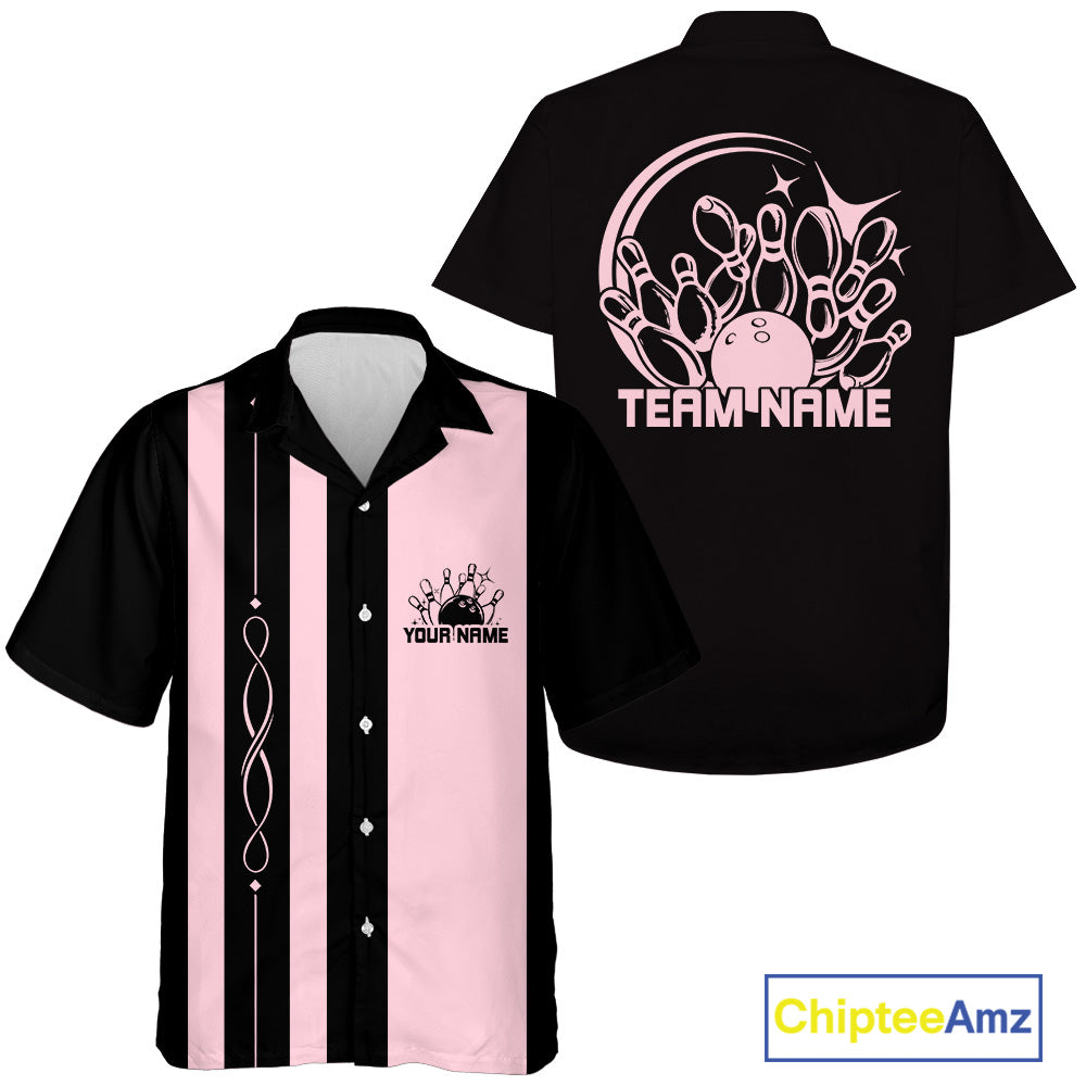 Custom Classic Retro Bowling Team Shirt With Name, Bowling League Button Up Shirt IPHW12225