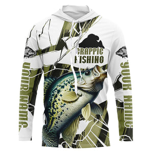 Crappie Fishing Custom Long Sleeve Tournament Shirts, Fishing Camo Crappie Fisherman Jerseys IPHW6454