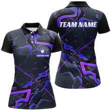 Load image into Gallery viewer, Blue And Purple Custom Bowling Team Shirts For Women, Bowling Tournament Outfits IPHW6469