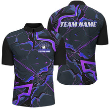 Load image into Gallery viewer, Blue And Purple Custom Bowling Team Shirts For Men And Women, Bowling Tournament Outfits IPHW6469