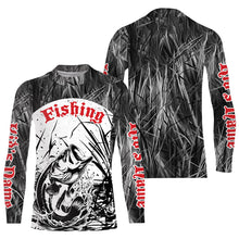 Load image into Gallery viewer, Largemouth Bass Fishing Gray Camo Custom 3D Full Printing Shirts, Bass Long Sleeve Fishing Shirts IPHW6643