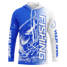 Load image into Gallery viewer, Custom Catfish Fishing Long Sleeve Tournament Shirts, Catfish Fishing Jerseys Fishing Gifts | Blue IPHW6655