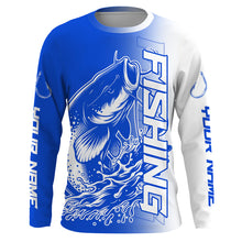 Load image into Gallery viewer, Custom Catfish Fishing Long Sleeve Tournament Shirts, Catfish Fishing Jerseys Fishing Gifts | Blue IPHW6655