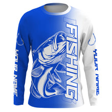 Load image into Gallery viewer, Custom Bass Fishing Long Sleeve Tournament Shirts, Bass Fishing Jerseys Fishing Gifts | Blue IPHW6656