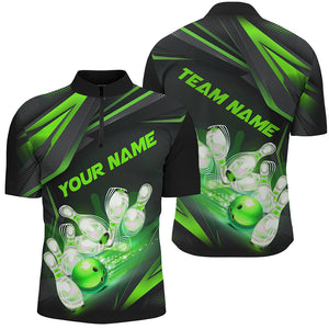 Custom Bowling Jerseys, Customize Green Bowling Shirts For Men, Team Bowling Uniform IPHW6985