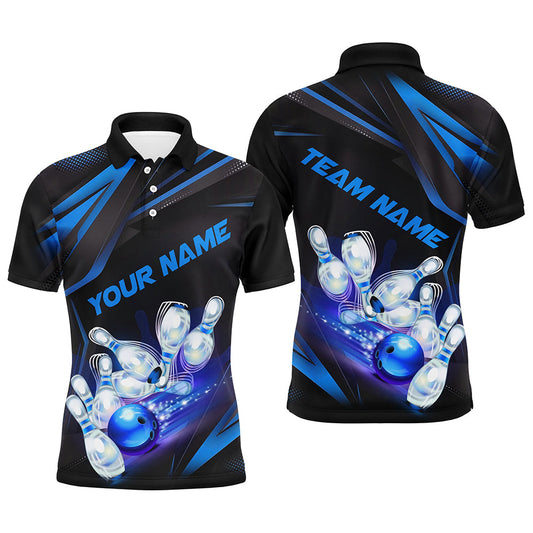 Custom Bowling Jerseys, Customize Blue Bowling Shirts For Men, Team Bowling Uniform IPHW6986