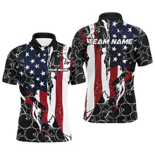 Load image into Gallery viewer, American Flag Custom Patriotic Bowling Shirts For Men, Team Bowling League Shirts Uniform IPHW6989