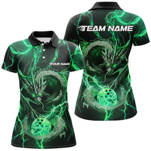 Load image into Gallery viewer, Black And Red Thunder Lightning Custom Dragon Bowling Team Shirts For Women, Bowlers Outfit IPHW7524