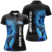 Load image into Gallery viewer, Blue Lion Custom Bowling Short Sleeve Shirts For Women, Lion Bowling Team Shirt Outfits IPHW7527