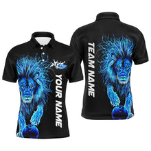 Load image into Gallery viewer, Blue Lion Custom Bowling Short Sleeve Shirts For Men, Lion Bowling Team Shirt Bowler Outfits IPHW7527