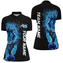 Load image into Gallery viewer, Blue Lion Custom Bowling Short Sleeve Shirts For Women, Lion Bowling Team Shirt Outfits IPHW7527