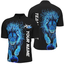 Load image into Gallery viewer, Blue Lion Custom Bowling Short Sleeve Shirts For Men, Lion Bowling Team Shirt Bowler Outfits IPHW7527