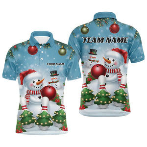 Custom Funny Christmas Snowman Bowling Shirts For Man, Christmas Bowling Tournament Outfits IPHW7979