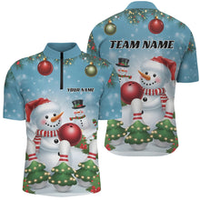 Load image into Gallery viewer, Custom Funny Christmas Snowman Bowling Shirts For Man, Christmas Bowling Tournament Outfits IPHW7979