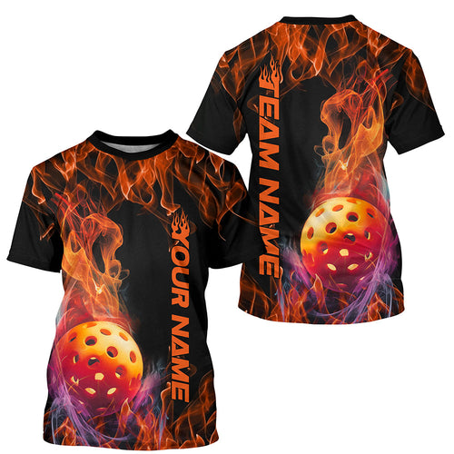 Custom Flame Pickleball T-Shirts For Men, Fire Pickleball Jerseys IPHW8196