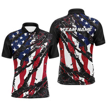 Load image into Gallery viewer, American Flag Custom Bowling Team Shirts For Men And Women, Patriotic Bowling Team Jerseys IPHW6485