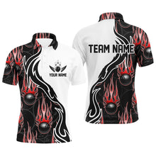 Load image into Gallery viewer, Custom Bowling Shirts For Men And Women, Personalized Flame Bowling Team Jerseys | Red IPHW5007