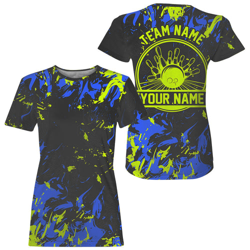 Personalized Bowling T-Shirts For Women, Bowling Balls And Pins Bowling Team IPHW4316