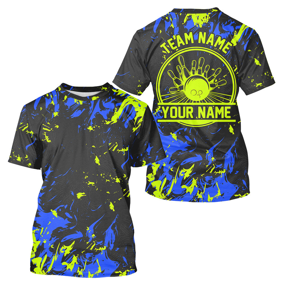 Personalized Bowling T-Shirts For Men, Bowling Balls And Pins Bowling Team IPHW4316