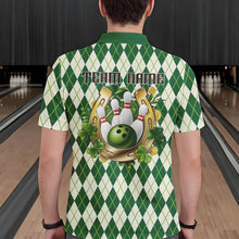 Load image into Gallery viewer, Custom St Patricks Day Argyle Bowling Polo Shirts For Men, Saint Paddys Day Team Outfits IPHW8682
