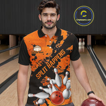 Load image into Gallery viewer, Split Happens Funny Unisex Orange Strike Bowling Shirts For Bowling Team, Bowling Apparel IPHW6171