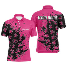 Load image into Gallery viewer, Black And Pink Custom Breast Cancer Awareness Bowling Jerseys, Bowling Shirts For Men And Women IPHW7008