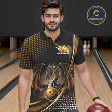 Load image into Gallery viewer, Custom Yellow Dragon Bowling Jerseys, Mystical Bowling Team Uniform Polo Shirts For Men IPHW9535