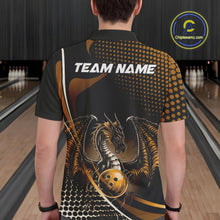 Load image into Gallery viewer, Custom Yellow Dragon Bowling Jerseys, Mystical Bowling Team Uniform Polo Shirts For Men IPHW9535