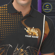 Load image into Gallery viewer, Custom Yellow Dragon Bowling Jerseys, Mystical Bowling Team Uniform Polo Shirts For Men IPHW9535
