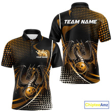 Load image into Gallery viewer, Custom Yellow Dragon Bowling Jerseys, Mystical Bowling Team Uniform Polo Shirts For Men IPHW9535