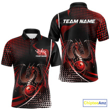 Load image into Gallery viewer, Custom Blue Dragon Bowling Jerseys, Mystical Bowling Team Uniform Polo Shirts For Men IPHW9537