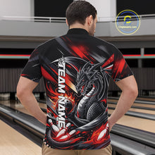 Load image into Gallery viewer, Personalized Black And Red Dragon Bowling Team Jerseys, Dragon Bowling Quarter-Zip Shirt IPHW10299