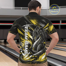 Load image into Gallery viewer, Personalized Black And Yellow Dragon Bowling Team Jerseys, Dragon Bowling Quarter-Zip Shirt IPHW10302