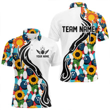 Load image into Gallery viewer, Custom Sunflower Bowling Pattern Polo Shirts For Men, Sunflower Bowling Team Shirts IPHW8439