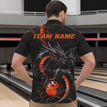 Load image into Gallery viewer, Black And Red Custom Dragon Bowling Quarter-Zip Shirts For Men, Dragon Bowling League Shirts Outfits IPHW8686