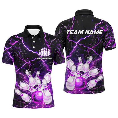 Purple Thunder Lightning Custom Strike Unisex Bowling Team Shirts, Unisex Bowling Jerseys IPHW6175