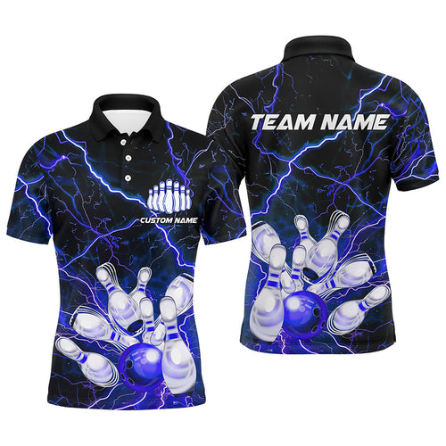 Blue Thunder Lightning Custom Strike Unisex Bowling Team Shirts, Unisex Bowling Jerseys IPHW6176