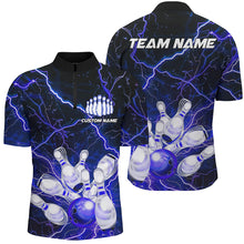 Load image into Gallery viewer, Blue Thunder Lightning Custom Strike Unisex Bowling Team Shirts, Unisex Bowling Jerseys IPHW6176