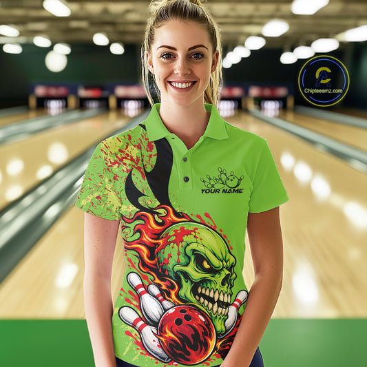 Close-up fabric detail of lightweight 100% polyester quick-dry bowling shirt