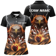 Load image into Gallery viewer, Thunder Lightning Storm Custom Flame Eagle Ladies Bowling Shirts, Fire Bowling Jerseys IPHW7581