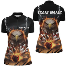 Load image into Gallery viewer, Thunder Lightning Storm Custom Flame Eagle Ladies Bowling Shirts, Fire Bowling Jerseys IPHW7581