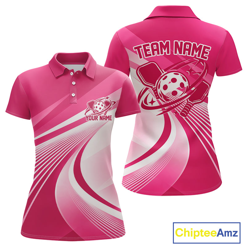 Custom Pink Pickleball Women Polo Shirt, Pickleball League Team Uniform IPHW12744