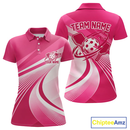 Custom Pink Pickleball Women Polo Shirt, Pickleball League Team Uniform IPHW12744