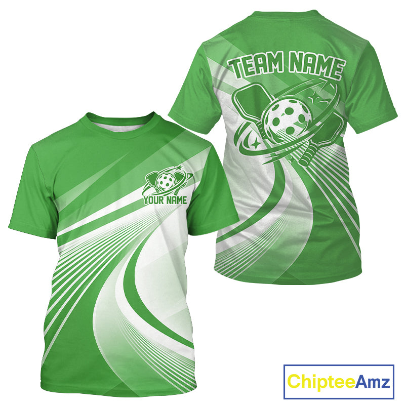Custom Green Pickleball Men T-Shirts, Pickleball League Team Uniform IPHW12745