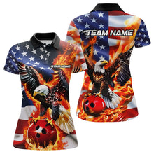Load image into Gallery viewer, Custom USA Eagle Bowling Polo Shirts For Women, Patriotic Bowling League Shirt IPHW8451